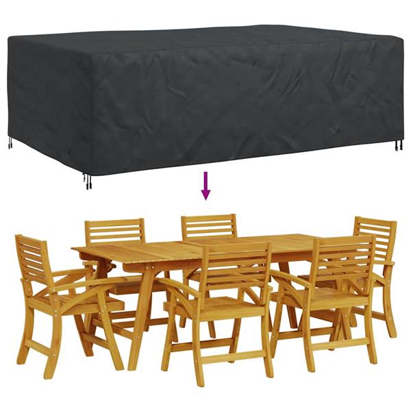 Grote foto vidaxl hoes voor tuinmeubelen zwart 300 x 200 x 90 cm 210d tuin en terras tuinmeubelen