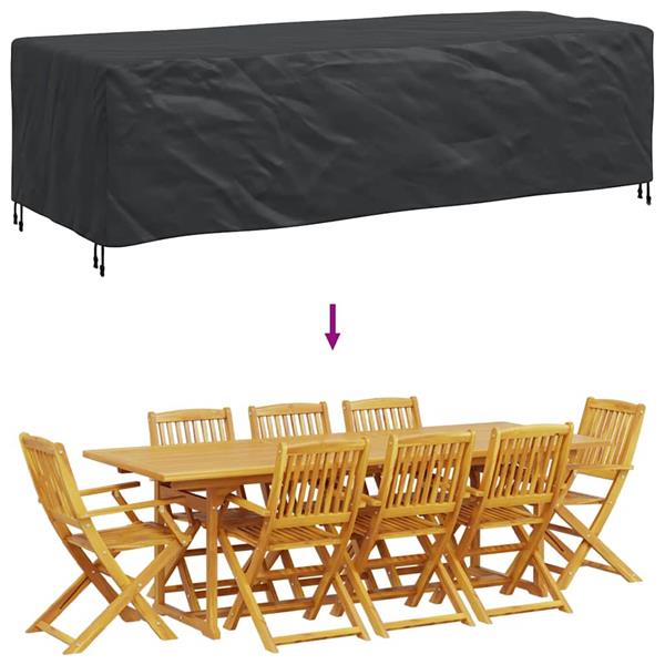 Grote foto vidaxl hoes voor tuinmeubelen zwart 270 x 110 x 70 cm 600d tuin en terras tuinmeubelen