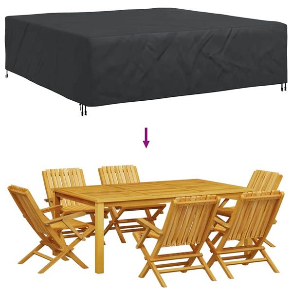 Grote foto vidaxl hoes voor tuinmeubelen zwart 260 x 260 x 70 cm 420d tuin en terras tuinmeubelen