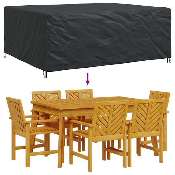Grote foto vidaxl hoes voor tuinmeubelen zwart 250 x 210 x 90 cm 420d tuin en terras tuinmeubelen