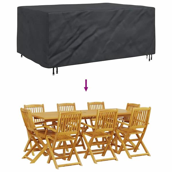 Grote foto vidaxl hoes voor tuinmeubelen zwart 220 x 150 x 85 cm 600d tuin en terras tuinmeubelen