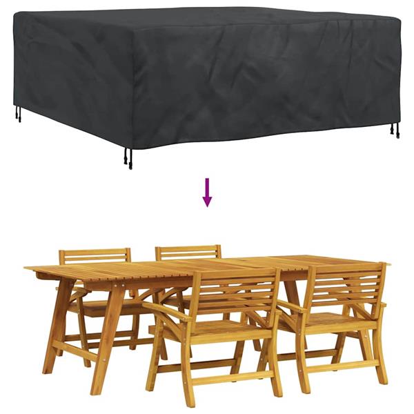 Grote foto vidaxl hoes voor tuinmeubelen zwart 210 x 200 x 70 cm 210d tuin en terras tuinmeubelen