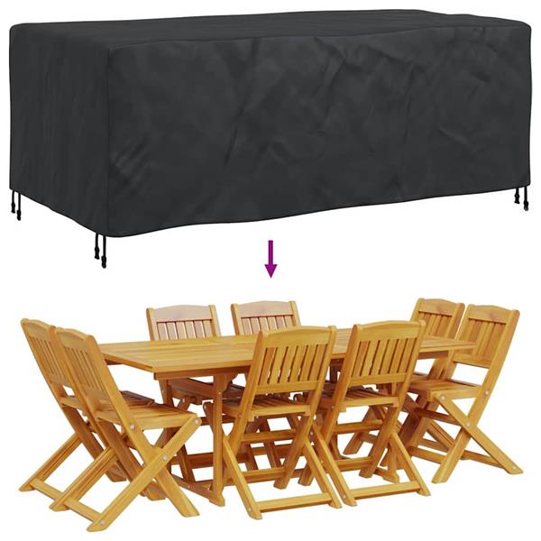 Grote foto vidaxl hoes voor tuinmeubelen zwart 200 x 110 x 70 cm 210d tuin en terras tuinmeubelen