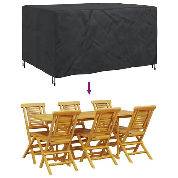 Grote foto vidaxl hoes voor tuinmeubelen zwart 180 x 150 x 85 cm 420d tuin en terras tuinmeubelen