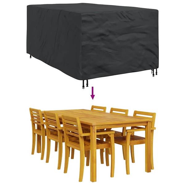 Grote foto vidaxl hoes voor tuinmeubelen zwart 143 x 225 x 90 cm 210d tuin en terras tuinmeubelen