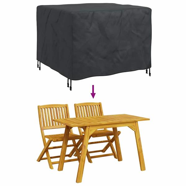 Grote foto vidaxl hoes voor tuinmeubelen zwart 100 x 100 x 70 cm 600d tuin en terras tuinmeubelen
