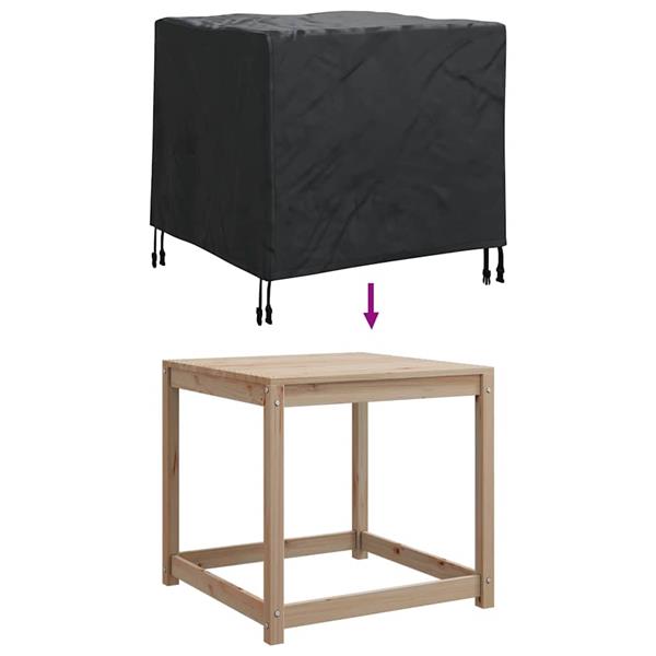 Grote foto vidaxl hoes voor tuinmeubelen zwart 82 x 82 x 65 cm 600d oxford stof tuin en terras tuinmeubelen