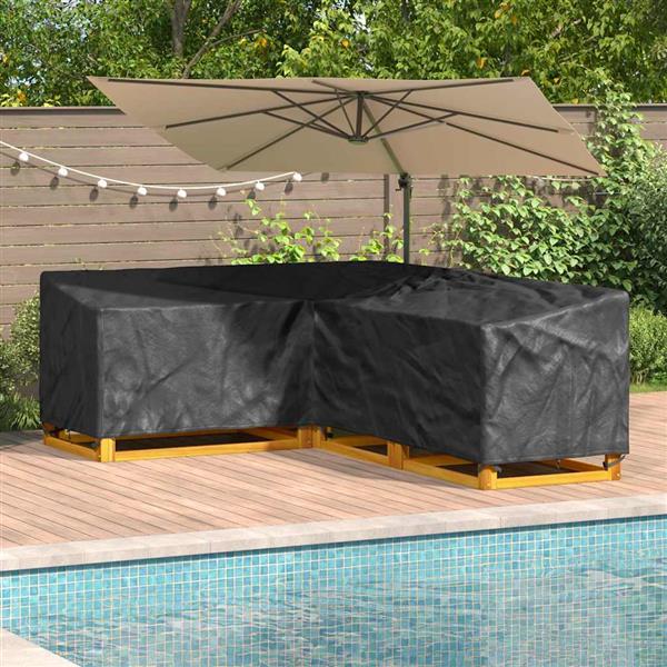 Grote foto vidaxl hoes voor tuinmeubelen zwart 260 x 210 x 80 cm 210d oxford stof tuin en terras tuinmeubelen