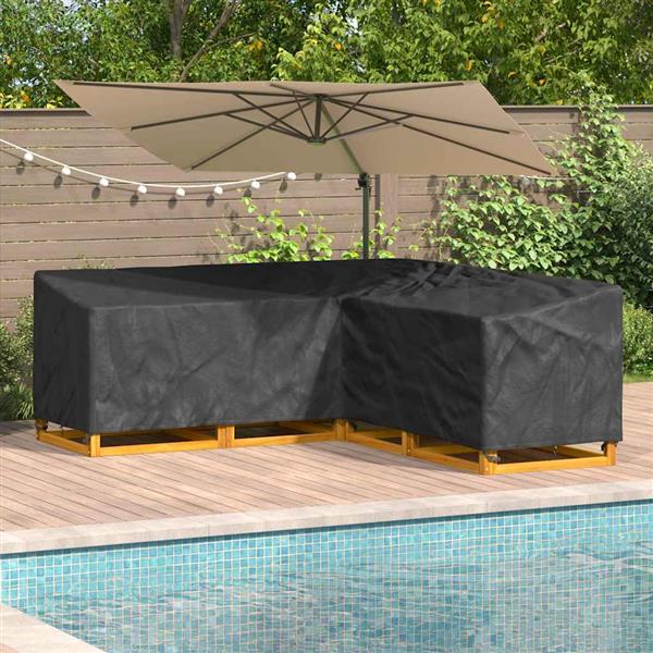 Grote foto vidaxl hoes voor tuinmeubelen zwart 235 x 235 x 80 cm 420d oxford stof tuin en terras tuinmeubelen