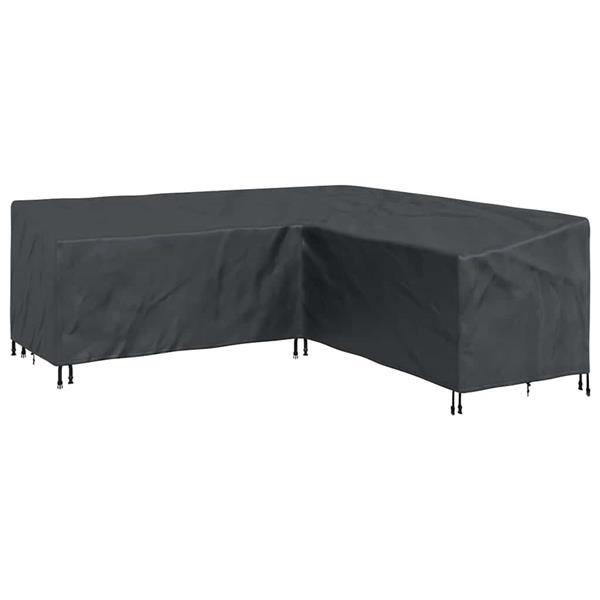 Grote foto vidaxl hoes voor tuinmeubelen zwart 235 x 235 x 80 cm 420d oxford stof tuin en terras tuinmeubelen