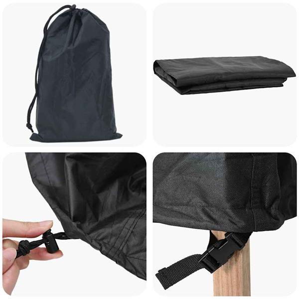 Grote foto vidaxl hoes voor tuinmeubelen zwart 235 x 235 x 80 cm 210d oxford stof tuin en terras tuinmeubelen
