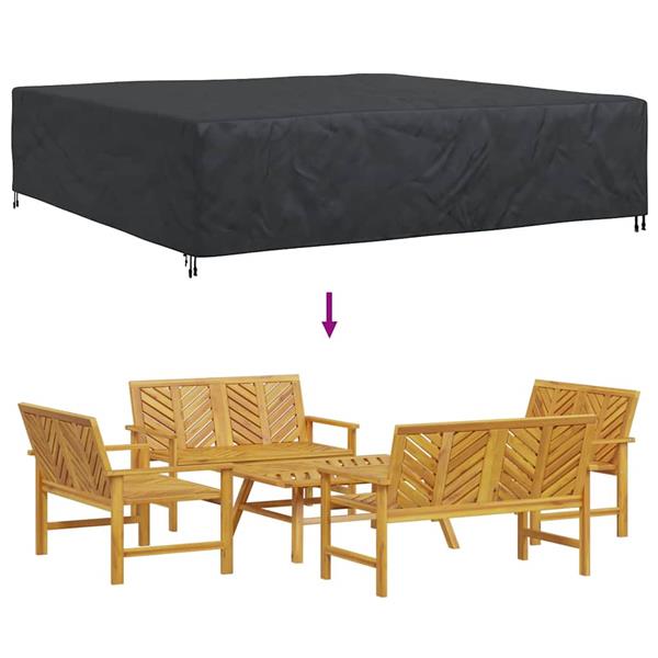 Grote foto vidaxl hoes voor tuinmeubelen zwart 300 x 300 x 70 cm 420d tuin en terras tuinmeubelen