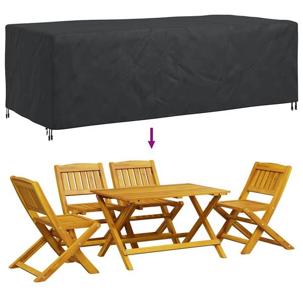 Grote foto vidaxl hoes voor tuinmeubelen zwart 300 x 110 x 70 cm 210d tuin en terras tuinmeubelen