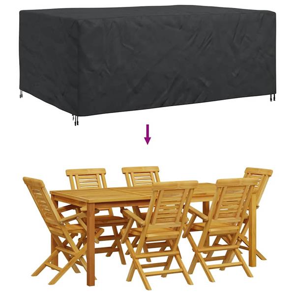 Grote foto vidaxl hoes voor tuinmeubelen zwart 280 x 204 x 106 cm 210d tuin en terras tuinmeubelen