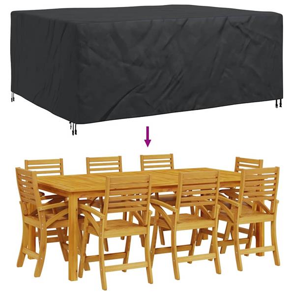 Grote foto vidaxl hoes voor tuinmeubelen zwart 240 x 190 x 90 cm 600d tuin en terras tuinmeubelen