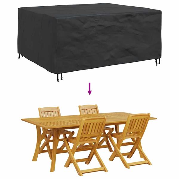 Grote foto vidaxl hoes voor tuinmeubelen zwart 200 x 150 x 85 cm 420d tuin en terras tuinmeubelen