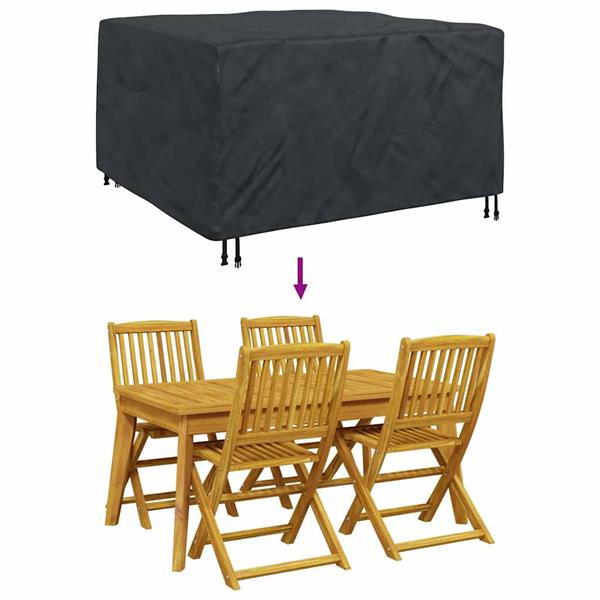 Grote foto vidaxl hoes voor tuinmeubelen zwart 150 x 150 x 75 cm 210d tuin en terras tuinmeubelen