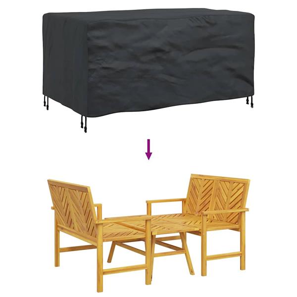 Grote foto vidaxl hoes voor tuinmeubelen zwart 160 x 100 x 70 cm 600d tuin en terras tuinmeubelen