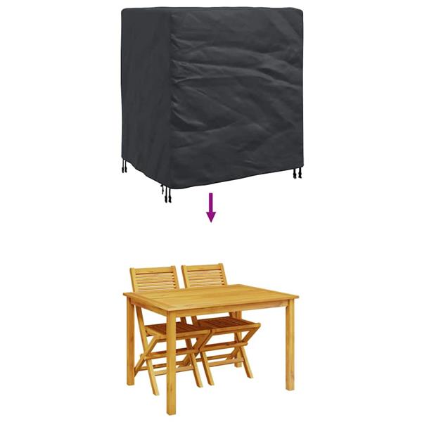 Grote foto vidaxl hoes voor tuinmeubelen zwart 116 x 100 x 120 cm 600d tuin en terras tuinmeubelen