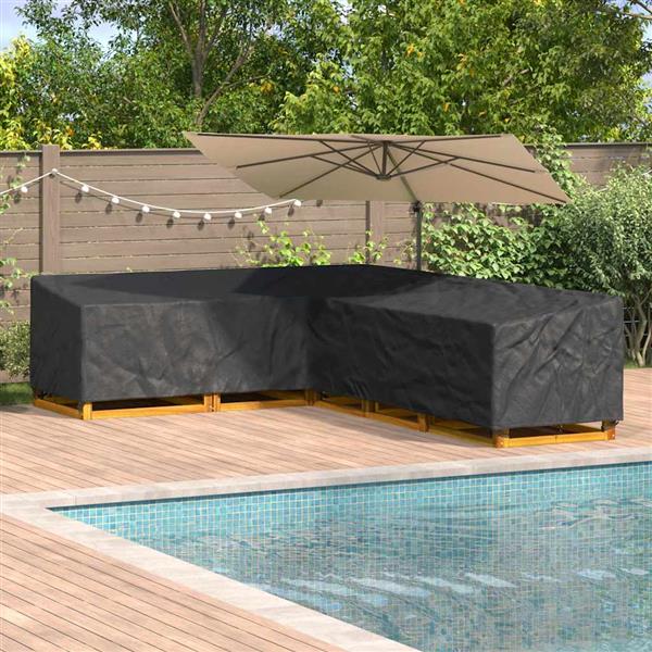 Grote foto vidaxl hoes voor tuinmeubelen zwart 355 x 275 x 80 cm 420d oxford stof tuin en terras tuinmeubelen