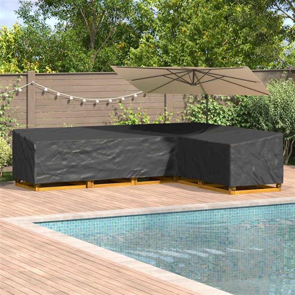 Grote foto vidaxl hoes voor tuinmeubelen zwart 355 x 275 x 80 cm 210d oxford stof tuin en terras tuinmeubelen