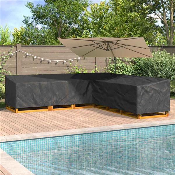 Grote foto vidaxl hoes voor tuinmeubelen zwart 300 x 300 x 80 cm 420d oxford stof tuin en terras tuinmeubelen