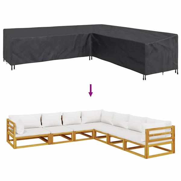 Grote foto vidaxl hoes voor tuinmeubelen zwart 300 x 300 x 80 cm 420d oxford stof tuin en terras tuinmeubelen