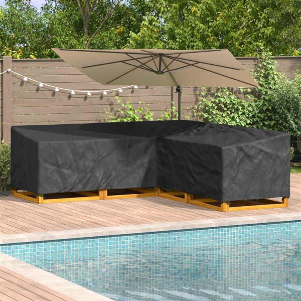 Grote foto vidaxl hoes voor tuinmeubelen zwart 255 x 255 x 80 cm 420d oxford stof tuin en terras tuinmeubelen