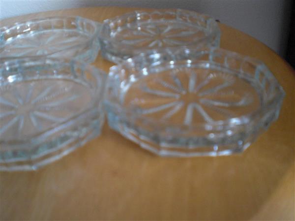 Grote foto 6 oude glazen onderzetters antiek en kunst glas en kristal