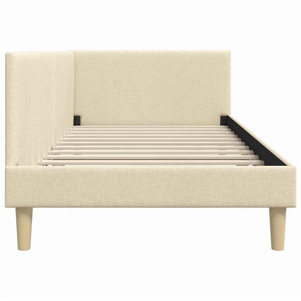 Grote foto vidaxl hoekbedframe cr me 100 x 200 cm stof en ge mproviseerd hout antiek en kunst stoelen en banken