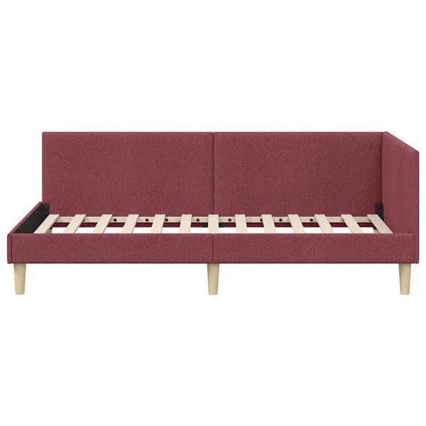 Grote foto vidaxl hoekbedframe wijnrood 90 x 200 cm stof en ge mproviseerd hout antiek en kunst stoelen en banken