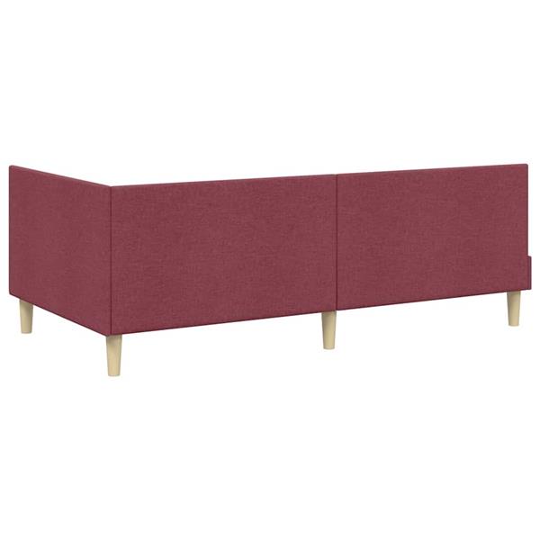 Grote foto vidaxl hoekbedframe wijnrood 90 x 200 cm stof en ge mproviseerd hout antiek en kunst stoelen en banken