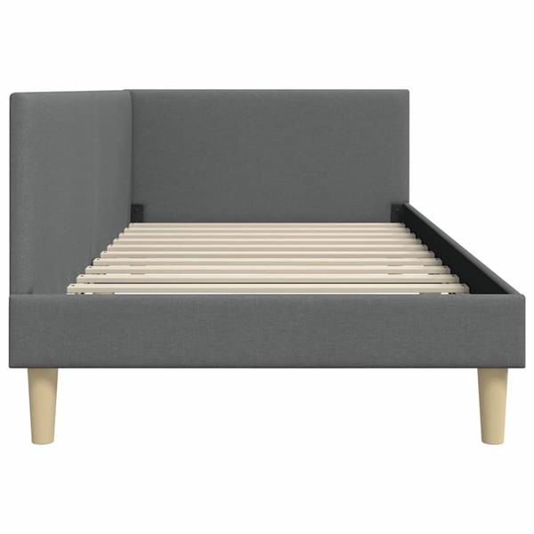 Grote foto vidaxl hoekbedframe anders met hoofdeinde donkergrijs 90 x 200 cm antiek en kunst stoelen en banken