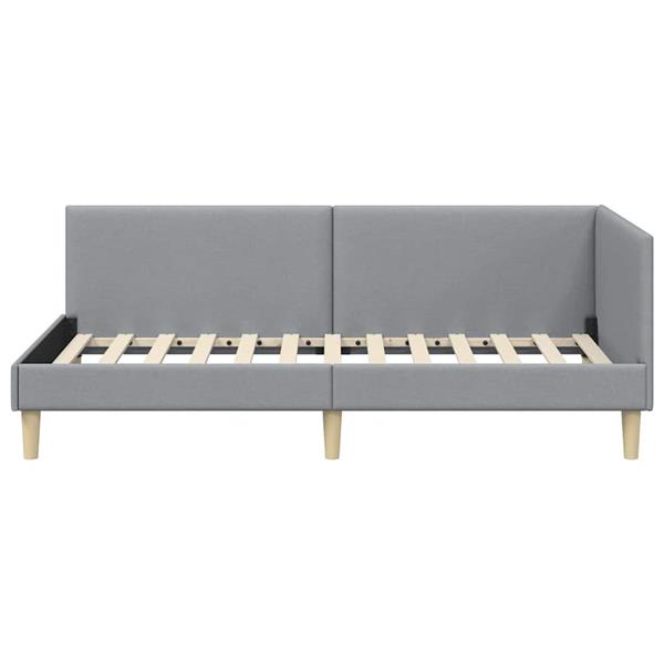 Grote foto vidaxl hoekbedframe lichtgrijs 90 x 200 cm stof en ge mproviseerd hout antiek en kunst stoelen en banken