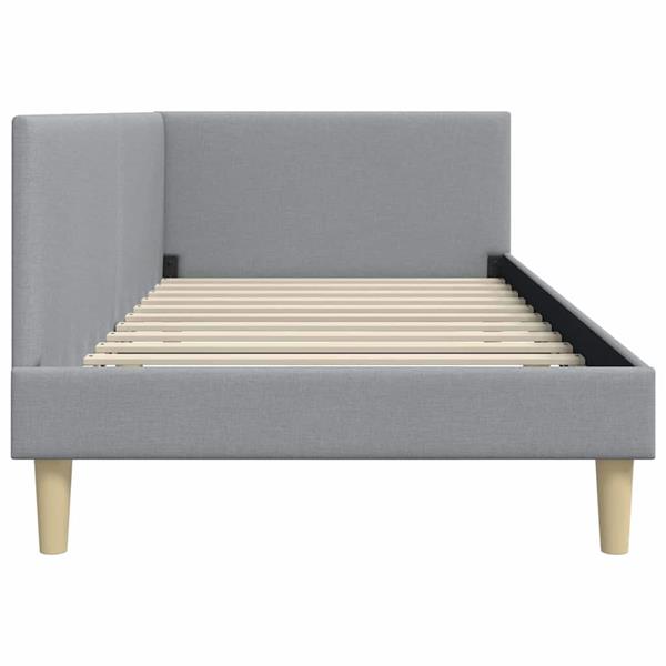Grote foto vidaxl hoekbedframe lichtgrijs 90 x 200 cm stof en ge mproviseerd hout antiek en kunst stoelen en banken