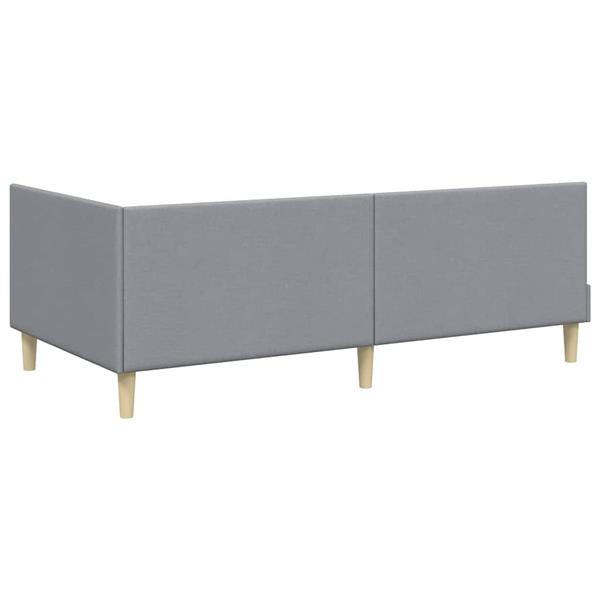 Grote foto vidaxl hoekbedframe lichtgrijs 90 x 200 cm stof en ge mproviseerd hout antiek en kunst stoelen en banken