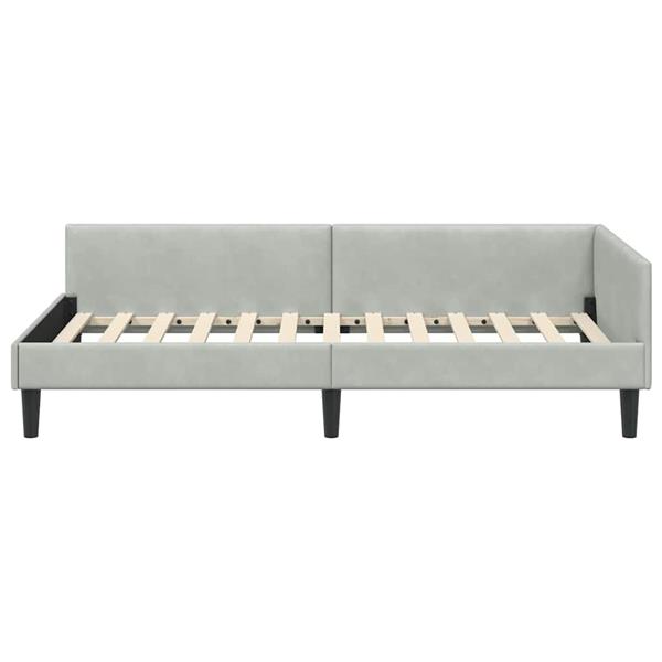 Grote foto vidaxl hoekbedframe lichtgrijs 90 x 200 cm velvet en engineered hout antiek en kunst stoelen en banken