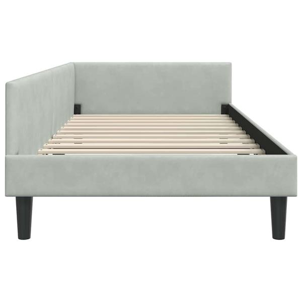 Grote foto vidaxl hoekbedframe lichtgrijs 90 x 200 cm velvet en engineered hout antiek en kunst stoelen en banken