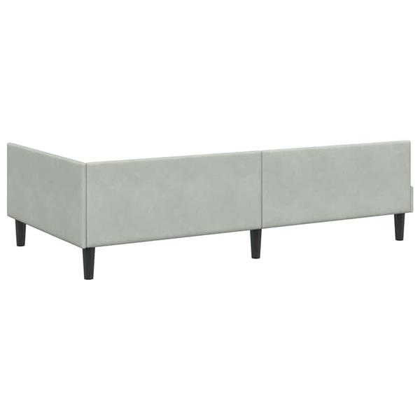 Grote foto vidaxl hoekbedframe lichtgrijs 90 x 200 cm velvet en engineered hout antiek en kunst stoelen en banken