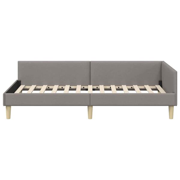 Grote foto vidaxl hoek bed frame taupe 100 x 200 cm stof en geengineerd hout antiek en kunst stoelen en banken