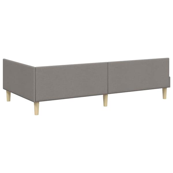 Grote foto vidaxl hoek bed frame taupe 100 x 200 cm stof en geengineerd hout antiek en kunst stoelen en banken