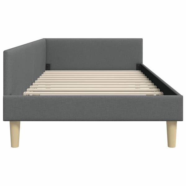 Grote foto vidaxl hoek bed frame anders met hoofdeinde donkergrijs 100 x 200 cm antiek en kunst stoelen en banken