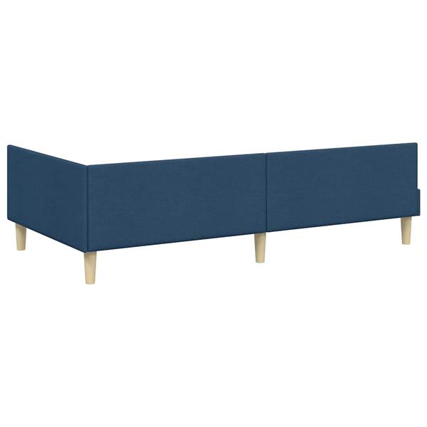 Grote foto vidaxl hoek bed frame blauw 90 x 200 cm stof en geengineerd hout antiek en kunst stoelen en banken