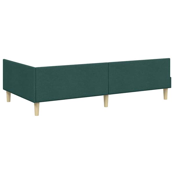 Grote foto vidaxl hoek bed frame donkergroen 80 x 200 cm stof en geengineerd hout antiek en kunst stoelen en banken