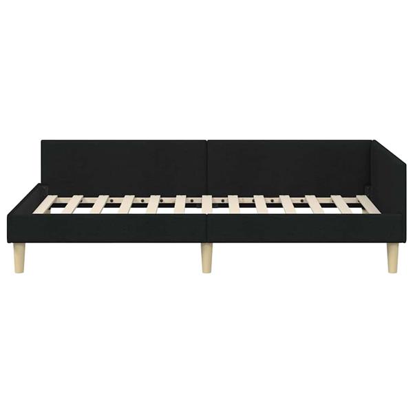 Grote foto vidaxl hoek bed frame zwart 80 x 200 cm stof en geengineerd hout antiek en kunst stoelen en banken
