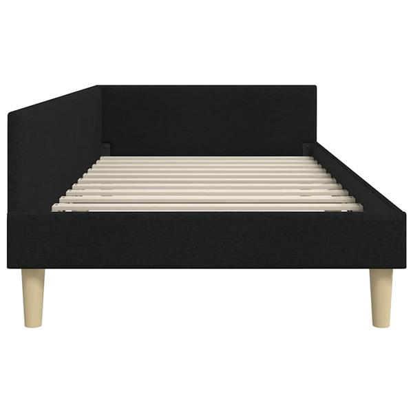 Grote foto vidaxl hoek bed frame zwart 80 x 200 cm stof en geengineerd hout antiek en kunst stoelen en banken