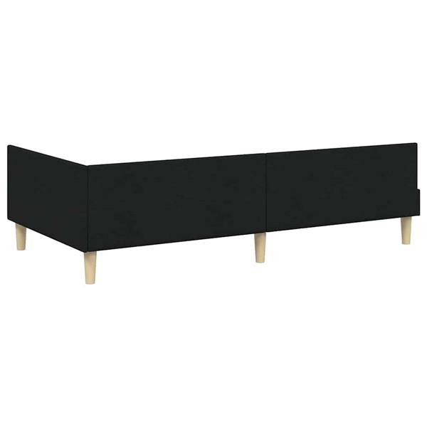 Grote foto vidaxl hoek bed frame zwart 80 x 200 cm stof en geengineerd hout antiek en kunst stoelen en banken