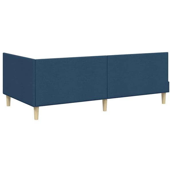 Grote foto vidaxl hoekbedframe blauw 100 x 200 cm stof en ge mproviseerd hout antiek en kunst stoelen en banken