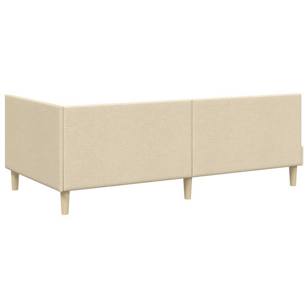Grote foto vidaxl hoekbedframe cr me 90 x 200 cm stof en ge mproviseerd hout antiek en kunst stoelen en banken