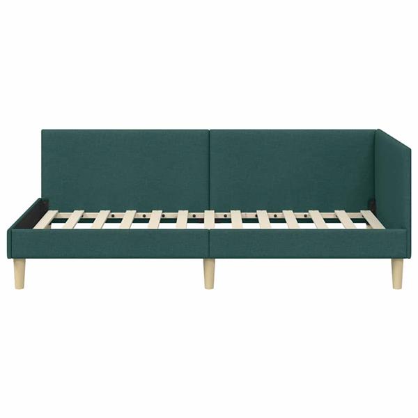 Grote foto vidaxl hoekbedframe anders met hoofdeinde donkergroen 90 x 200 cm antiek en kunst stoelen en banken